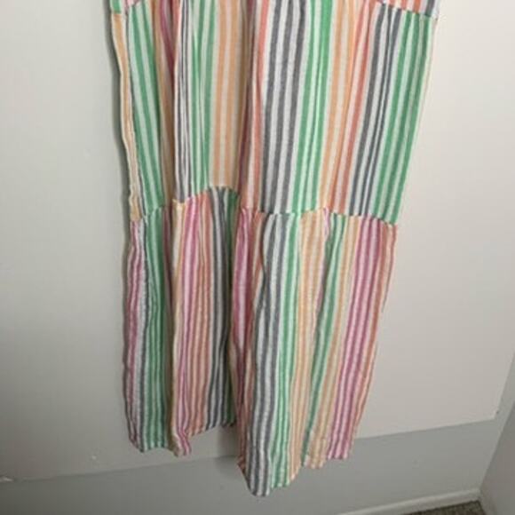 Marine Layer Sleeveless Corinne Rainbow Striped Maxi Dress Small - Picture 10 of 16
